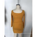 Knit sheath dress with long sleeves